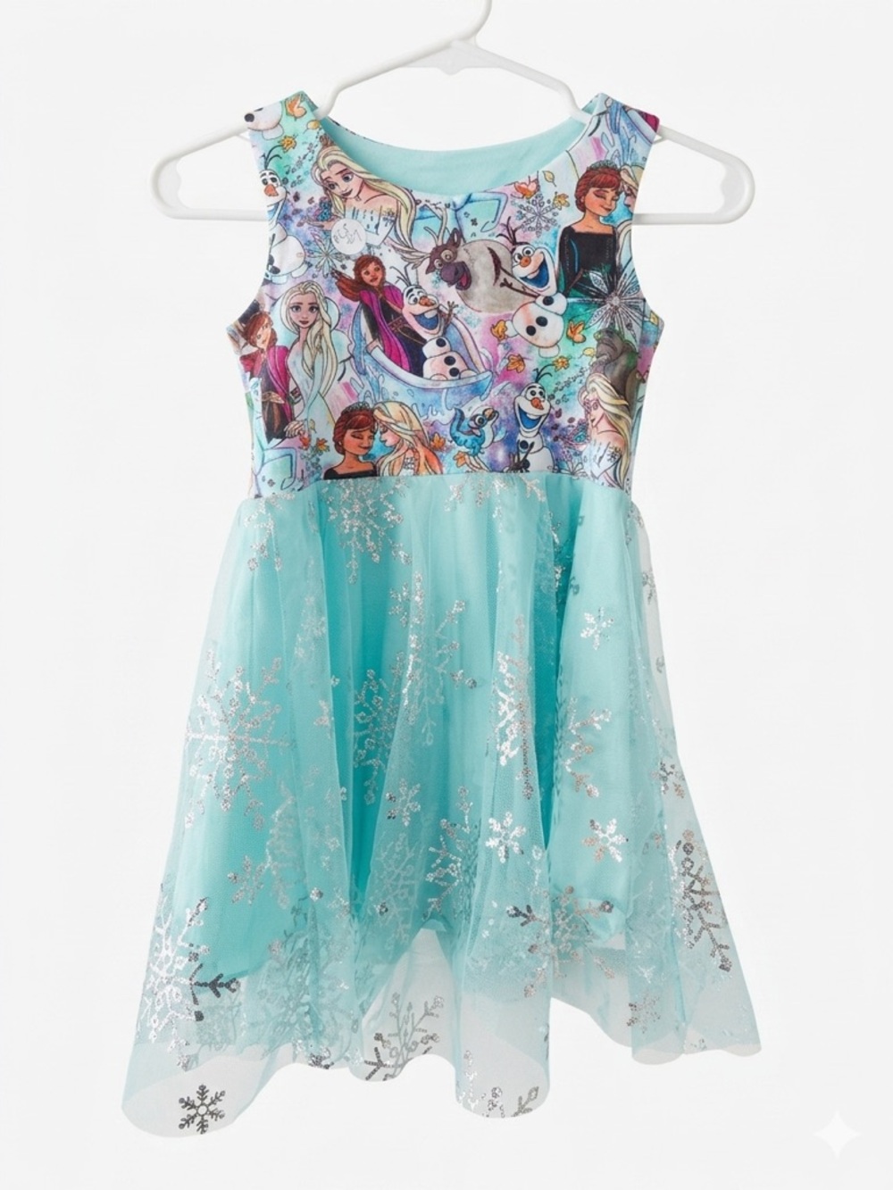 Disney Aqua & Silver Frozen Character Tulle Dress